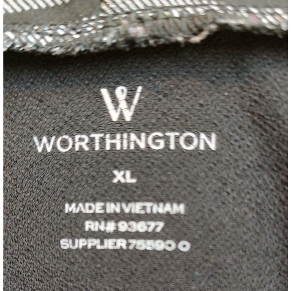 Worthington Woman's Black White Stripped Shell Top Size XL Pleat Front more room - Picture 7 of 8